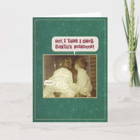 サンタのトナカイ臭いおもしろいクリスマスカード シーズンカード (正面)