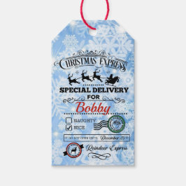 サンタのトナカイ表現スクリスマス配信（名前あり） ギフトタグ