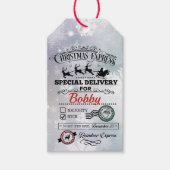 サンタのトナカイ表現スクリスマス配信（名前あり） ギフトタグ (正面)