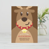 サンタのトナカイ誕生日パーティーへの招待 招待状 (スタンド正面)