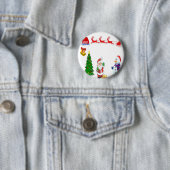 サンタのトナカイ車 缶バッジ (インサイチュ)