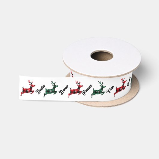 サンタのトナカイ クリスマス サテンリボン (リール)