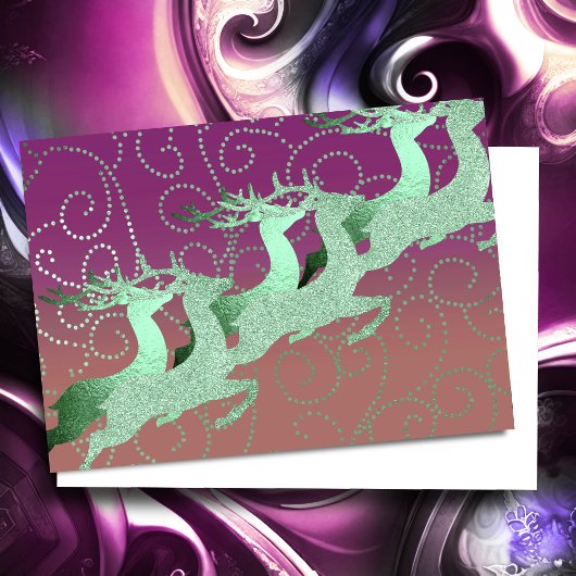サンタのトナカイ パープル ミント クレイ シーズンカード