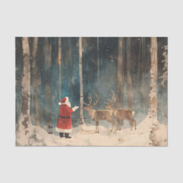 サンタのトナカイ ビンテージ クリスマス ティッシュペーパー 薄葉紙