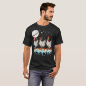 サンタのトナカイ 妖精 ニワトリ クリスマス サンタのソリ Tシャツ (正面フル)