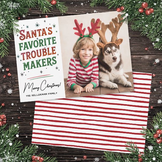 サンタのトラブルメーカー 楽しいクリスマス シーズンカード