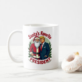 サンタのトランプお気に入りのクリスマス大統領 コーヒーマグカップ