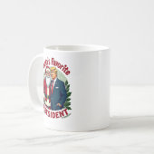 サンタのトランプお気に入りのクリスマス大統領 コーヒーマグカップ (正面左)