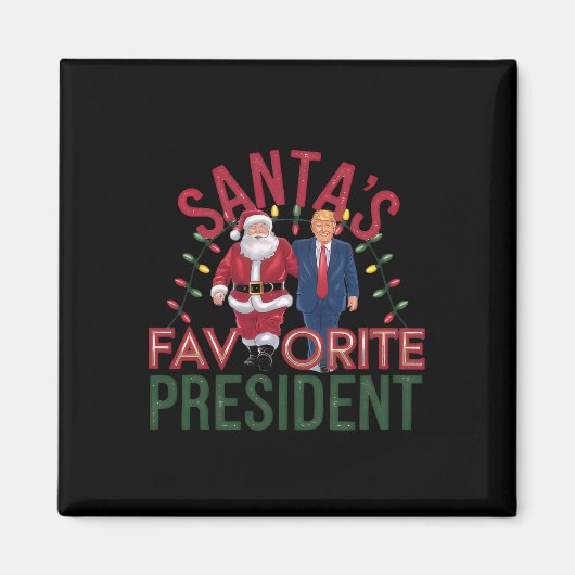 サンタのトランプお気に入りのクリスマス大統領 マグネット (正面)