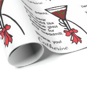 サンタのトレッドミルのワイングラスのホールダーへのおもしろいな手紙 ラッピングペーパー (ロールコーナー)