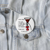 サンタのトレッドミルのワイングラスのホールダーへのおもしろいな手紙 缶バッジ (インサイチュ)