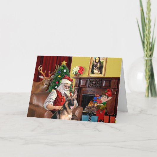 サンタのドイツのシェパード シーズンカード (正面)