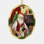 サンタのドイツの羊飼い#13 セラミックオーナメント (右)