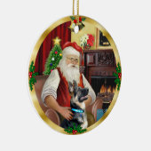 サンタのドイツの羊飼い#15 セラミックオーナメント (右)
