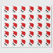 サンタのドクロ クリスマス ギフト包装紙 ラッピングペーパー (フラット)