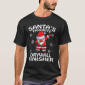 サンタのドライアーお気に入りのウォール仕上げクリスマス Tシャツ (正面)