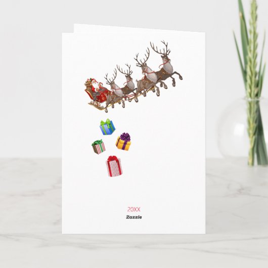 サンタのナイスリストにパーソナライズされた対する子供の名前 シーズンカード (裏面)