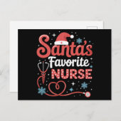 サンタのナースお気に入りのクリスマス シーズンポストカード (正面/裏面)