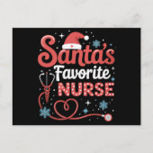 サンタのナースお気に入りのクリスマス シーズンポストカード (正面)