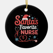 サンタのナースお気に入りのクリスマス セラミックオーナメント (正面)