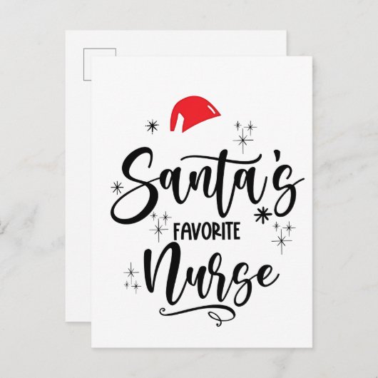 サンタのナースお気に入りのクリスマス 案内ポストカード (正面/裏面)