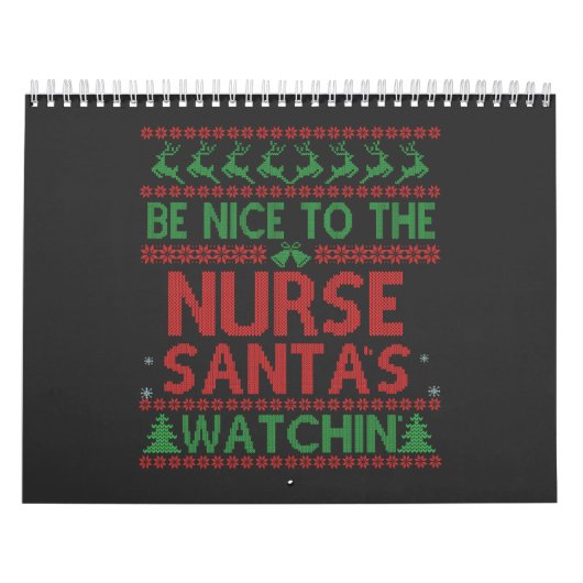 サンタのナースに優しいおもしろい カレンダー (カバー)