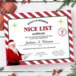 サンタのニース公式リスト証明書 ポスター<br><div class="desc">Santa's Official Nice List Certificateポスター</div>