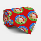 サンタのハリネズミのタイ ネクタイ (ロール)