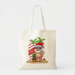 サンタのハワイのサーフィンのクリスマスの夏の波Hawai トートバッグ