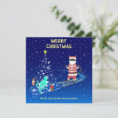 サンタのハート温暖化ナイトフラットカード (スタンド正面)