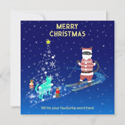 サンタのハート温暖化ナイトフラットカード (正面)