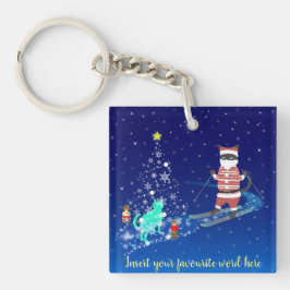 サンタのハート温暖化夜 キーホルダー