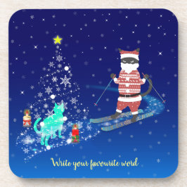 サンタのハート温暖化夜 コースター