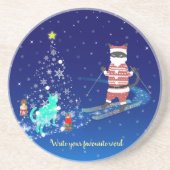 サンタのハート温暖化夜 コースター (正面)
