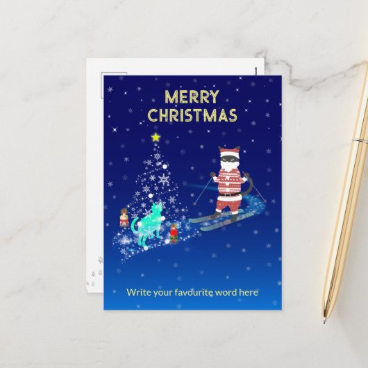 サンタのハート温暖化夜 シーズンポストカード (正面/裏面インサイチュ)