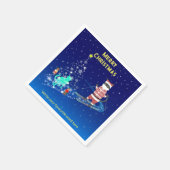 サンタのハート温暖化夜 スタンダードカクテルナプキン (角)