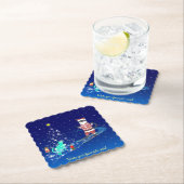 サンタのハート温暖化夜 ペーパーコースター (インサイチュ)