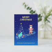 サンタのハート温暖化夜 ポストカード (スタンド正面)