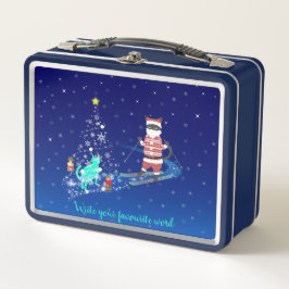 サンタのハート温暖化夜 メタルランチボックス