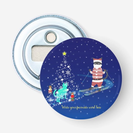 サンタのハート温暖化夜 栓抜き (正面)