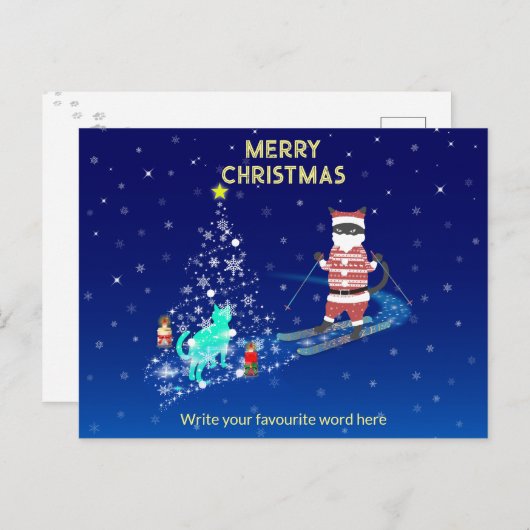 サンタのハート温暖化夜 案内ポストカード (正面/裏面)