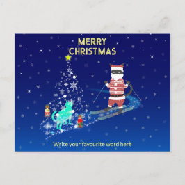 サンタのハート温暖化夜 案内ポストカード