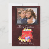 サンタのバッグ写真クリスマスカードの追加 シーズンカード (正面)