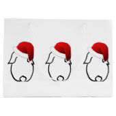 サンタのバニーの大きいギフトバッグ ラージペーパーバッグ (裏面)