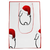 サンタのバニー媒体のギフトバッグ ミディアムペーパーバッグ (裏面)