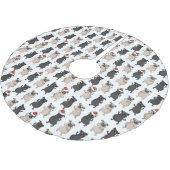 サンタのパグの子犬の休日の犬のカスタムのクリスマス ブラッシュドポリエステルツリースカート (アングル)