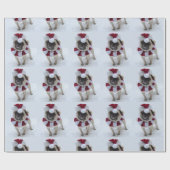 サンタのパグ ラッピングペーパー (フラット)