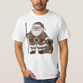 サンタのパッチワーク Tシャツ