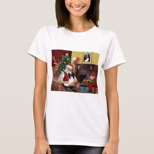 サンタのパピヨン Tシャツ (正面)