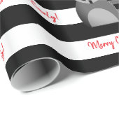 サンタのパーソナライズなアライグマのストライプのな包装紙 ラッピングペーパー (ロールコーナー)